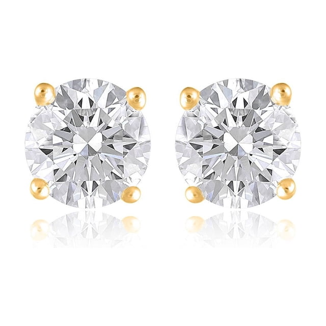 Lab Created Round Cut Diamond Stud Earrings