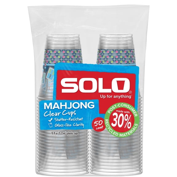 SOLO Mahjong Cup PET, 18 oz., 100 ct.