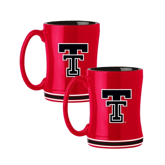 Logo Brands Texas Tech Red Raiders 14oz Relief Mug Set