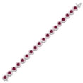 thumbnail image 2 of Round Cut Lab Created Gemstone Halo Tennis Bracelet, 2 of 4