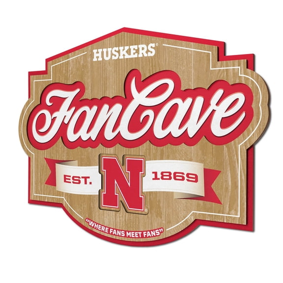 NE Cornhuskers Fan Cave Sign
