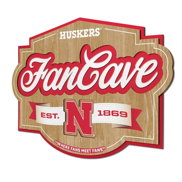 NE Cornhuskers Fan Cave Sign