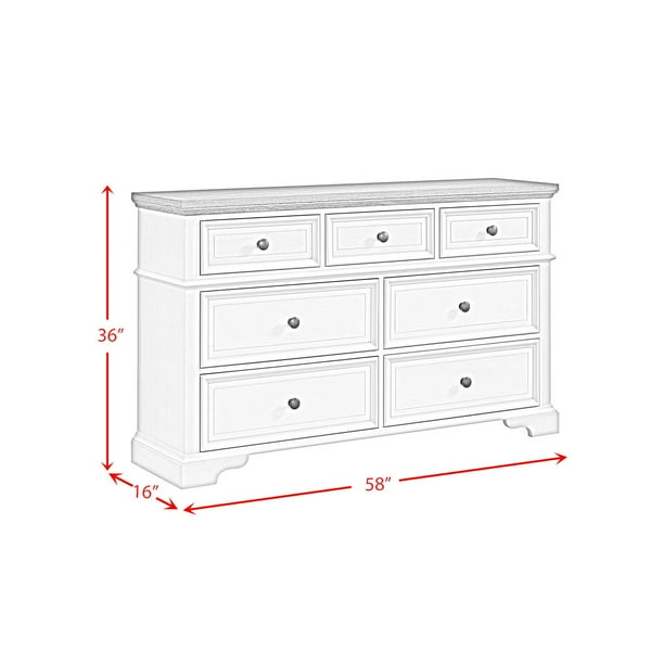 Eastwood - Youth 7-Drawer Dresser - Brown and White