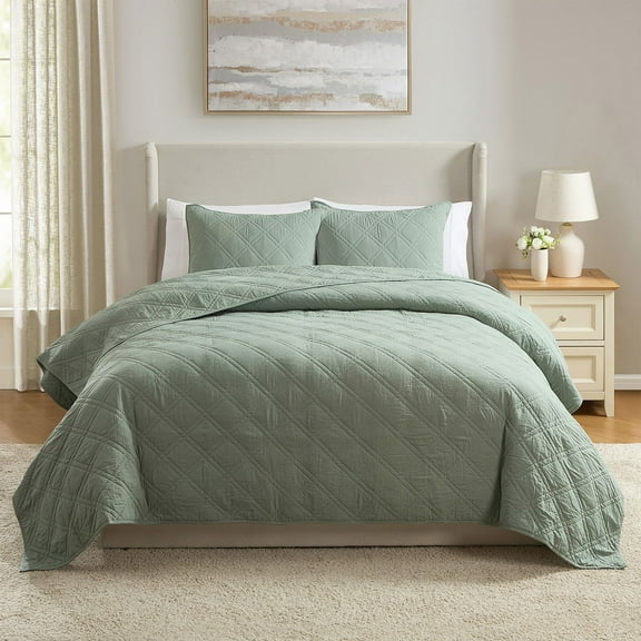 Member’s Mark 3-Piece Solid Diamond Quilt Set, Assorted Sizes