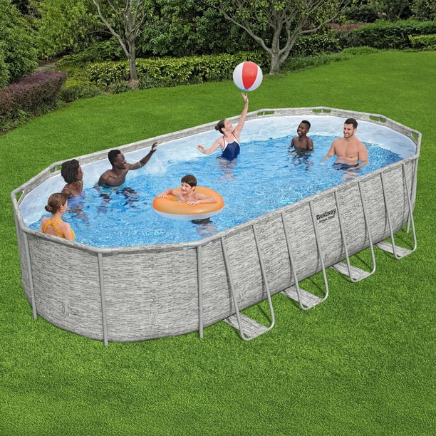 Bestway Power Steel 22'L x 12'W x 52''H Above Ground Pool Set