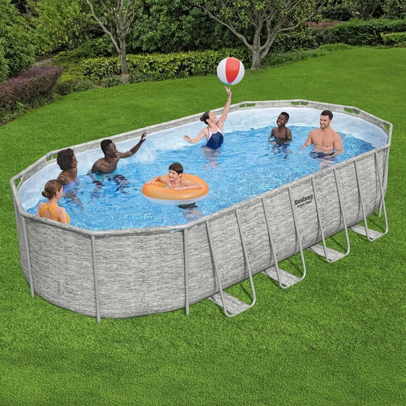 Bestway Power Steel 22’L x 12’W x 52’’H Above Ground Pool Set