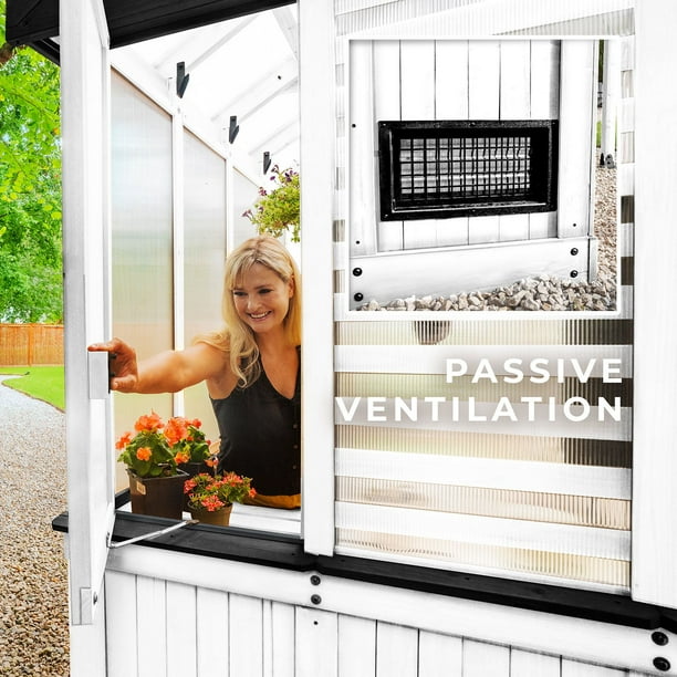 Backyard Discovery 9' x 6' Traditional Cedar Greenhouse in White
