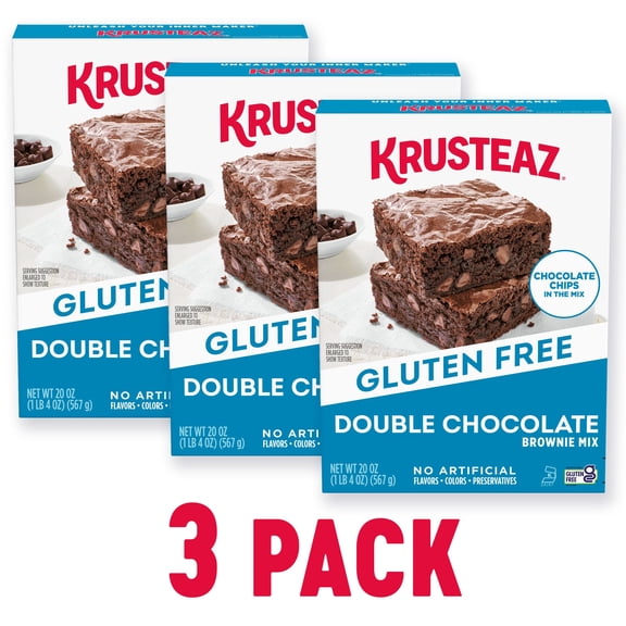 Krusteaz Gluten Free Double Chocolate Brownie Mix, 20 oz., 3 pk.