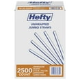 thumbnail image 1 of Hefty Jumbo Translucent Unwrapped Plastic Straws, 7.75", 2500 ct., 1 of 5