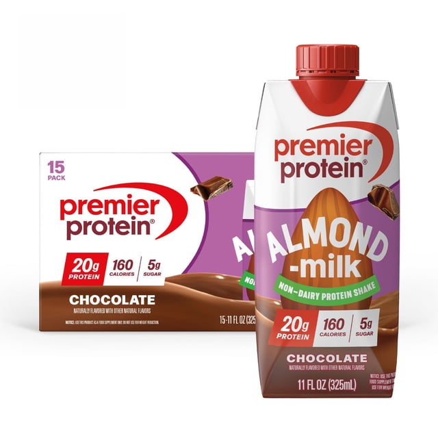 Premier Protein Shake, Almond Milk Chocolate 20g, 11fl. oz., 15 pk.