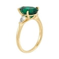 thumbnail image 2 of Pear Cut Lab Created Gemstone 3-Stone Ring in 14K Gold, 2 of 5