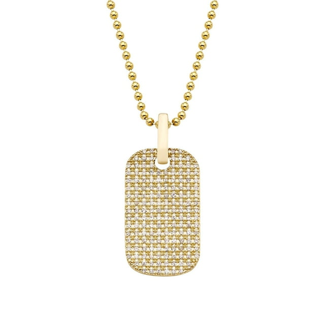 0.46 CT. T.W. Diamond Dogtag Pendant in 14K Gold