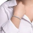 thumbnail image 5 of Lab Created White Sapphire Oval Bangle Bracelet in Sterling Silver, 5 of 5