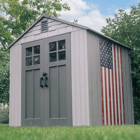 Lifetime 7’ x 7’ American Flag Outdoor Storage Shed