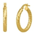thumbnail image 3 of Diamond Cut Hoop Earrings in 14K Gold, 3 of 4