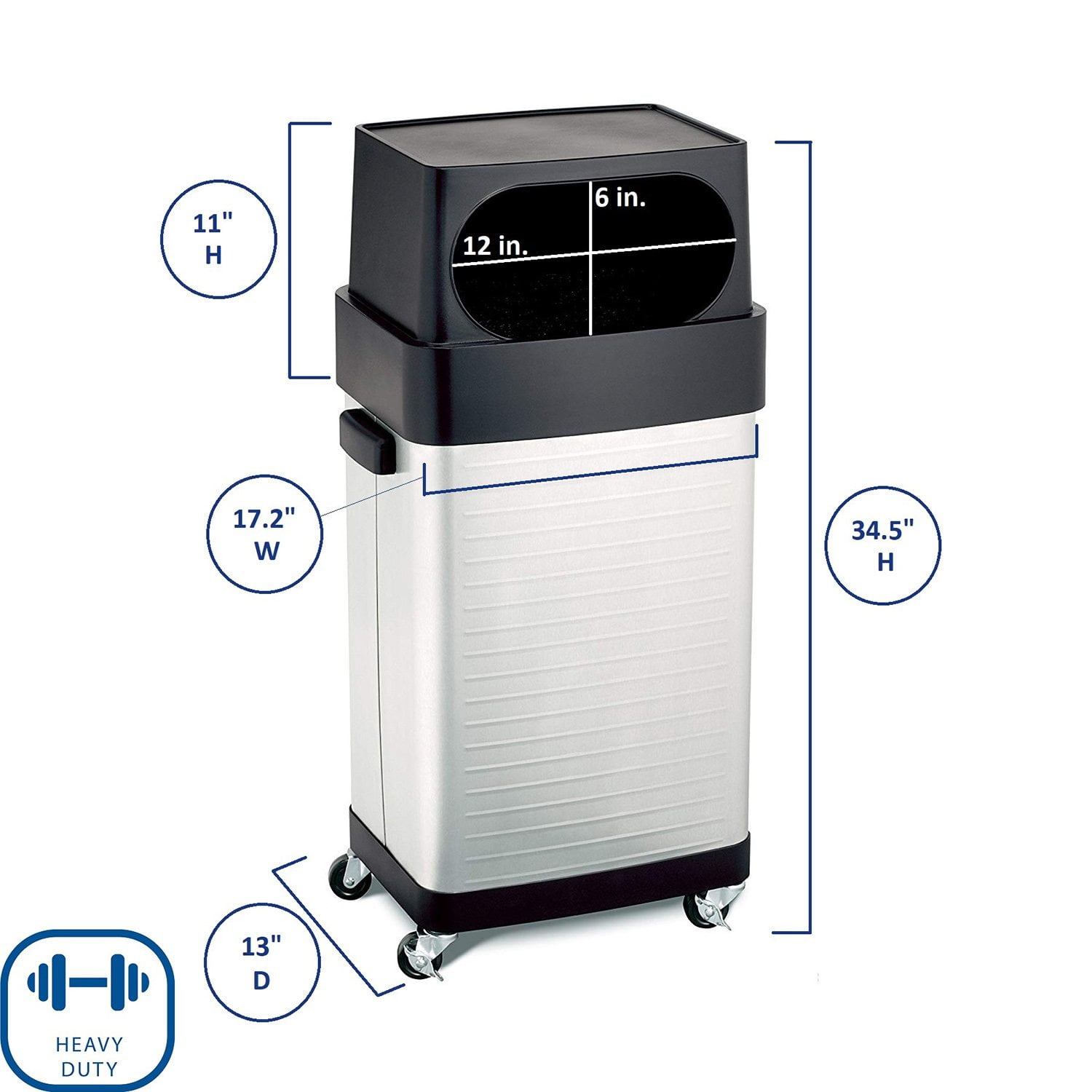 Seville Classics UltraHD Stainless Steel Trash Can, 17 Gal