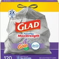 thumbnail image 1 of Glad ForceFlex MaxStrength Tall Kitchen Drawstring Trash Bags, Gain Lavender with Febreze Freshness, 13 Gallon, 120 ct., 1 of 9
