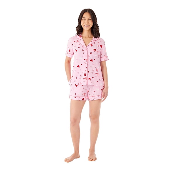 Member's Mark Women's Valentines Notch Collar Pajama Set