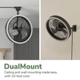 thumbnail image 20 of Hunter 23" Easy Install Dual-Mount LED Garage Fan with 6 Speed High Velocity Motor, 20 of 21