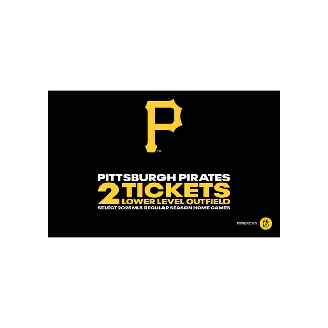 Pittsburgh Pirates – Two (2) Lower Level Outfield Tickets eVoucher