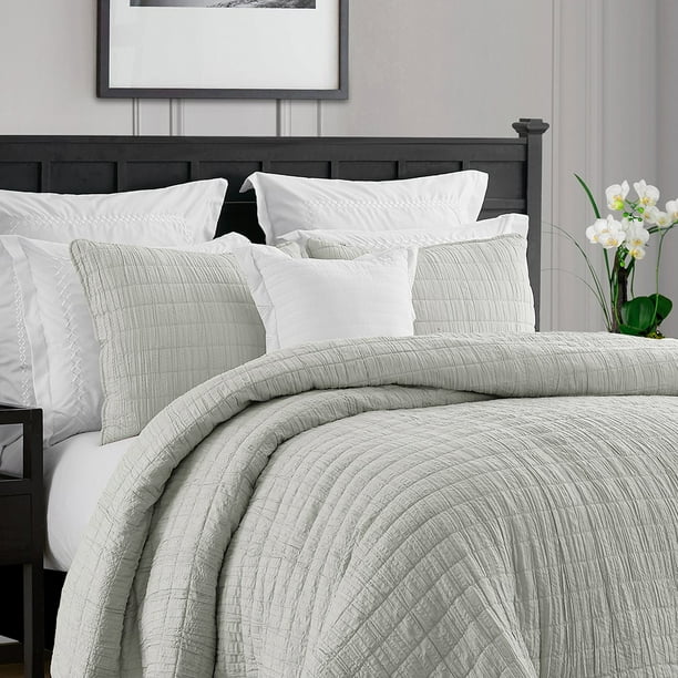 Swift Home Oversized Crinkle Enzyme Wash Quilted Coverlet Swift Home Oversized Crinkle Enzyme Wash Quilted Coverlet