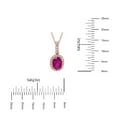 thumbnail image 4 of Oval Cut Genuine Gemstone & 0.11 CT. T.W. Diamond Halo Pendant Necklace in 14K Gold, 4 of 4