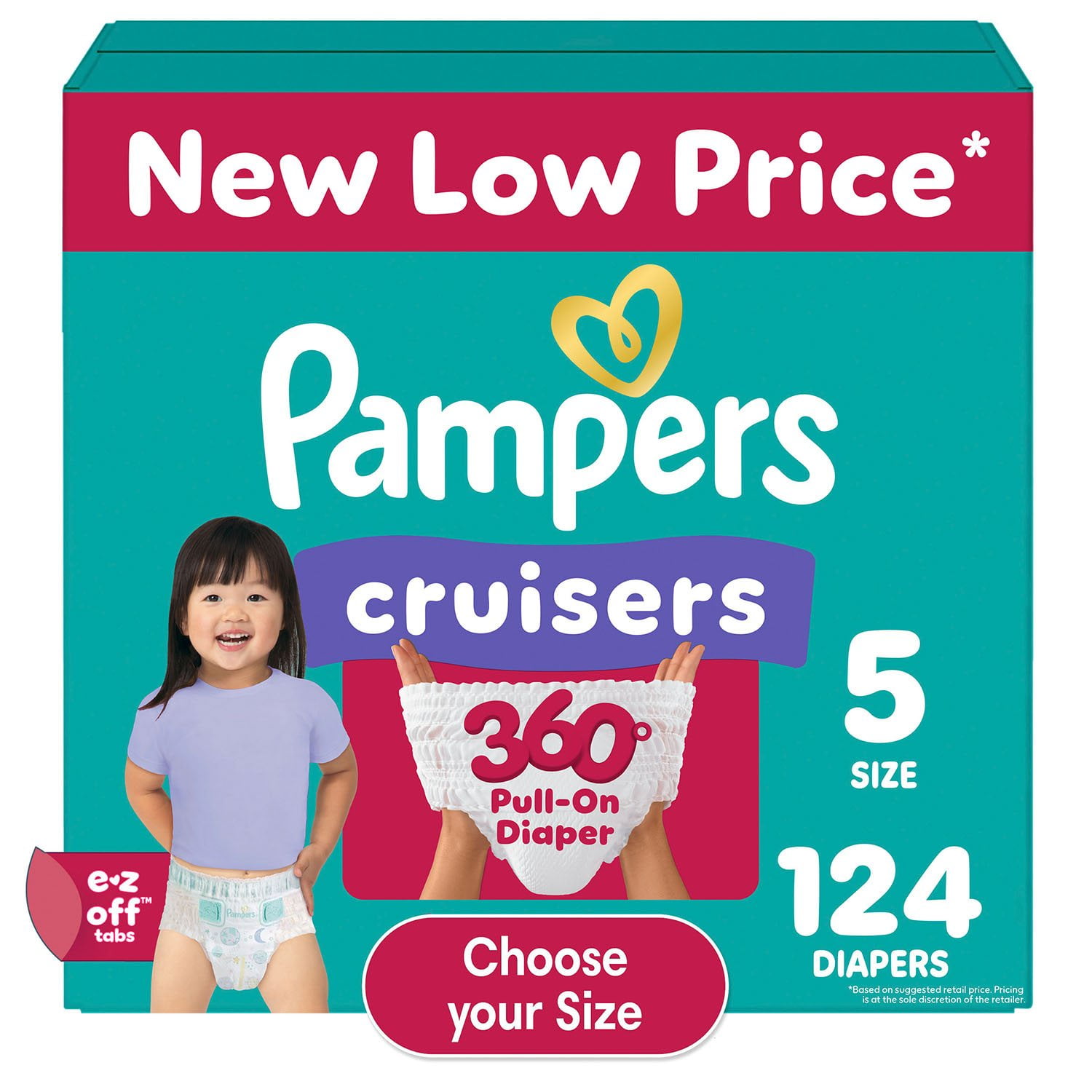Pampers Cruisers 360 Diapers, Sizes 4-7