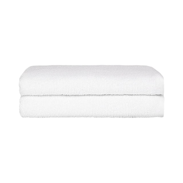 Brooklinen 2-Piece Plush Ribbed Bath Towel Bundle, 100% Turkish Cotton