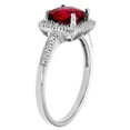 thumbnail image 2 of Cushion Cut Gemstone & 0.18 CT.T.W. Halo Diamond Ring in 14K Gold, 2 of 4