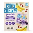 thumbnail image 1 of Blue Stripes Banana and Cacao Fruit Superfruit Gummies Club, 0.7 oz., 14 pk., 1 of 7