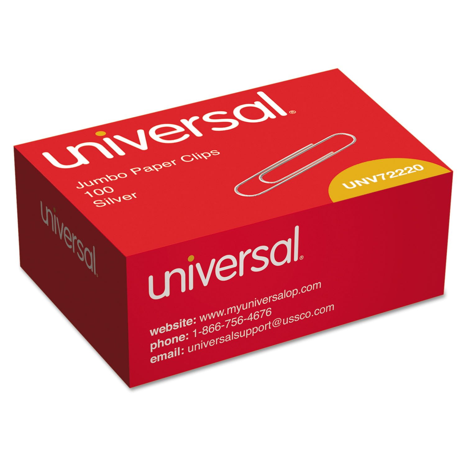 Universal Smooth Paper Clips, Jumbo, Silver, 100/Box, 10 Boxes/Pack ...