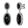 thumbnail image 3 of Treated Onyx & Lab Created White Sapphire Dangle Earrings & Pendant Necklace Set in Sterling Silver, 3 of 7