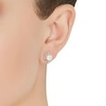 thumbnail image 3 of Freshwater Cultured Pearl Earrings with Diamond Accents in 14k Yellow Gold, 3 of 5
