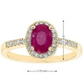thumbnail image 5 of Oval Cut Gemstone and 0.15 CT. T.W. Halo Diamond Ring in 14K Gold, 5 of 6