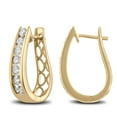 thumbnail image 5 of 1.45 CT. T.W. Diamond "J" Hoop Earring in 14K Gold, 5 of 6
