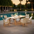 thumbnail image 1 of Cambridge Casual Salinas Teak Wicker Dining Set, 7pc, 1 of 12