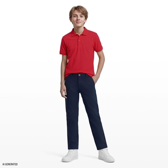 Nautica Boys Short Sleeve Performance Uniform Polo