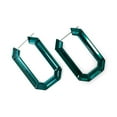 thumbnail image 3 of Swarovski Octagon Cut Green Crystal Lucent Statement Hoop Earrings, 3 of 5