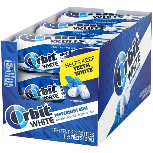 Orbit White, Peppermint Sugar Free Gum 15 pcs., 9 pk.