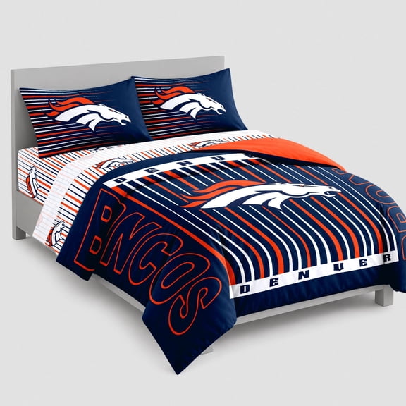 Logo Brands Denver Broncos Full Bed-In-A-Bag Set