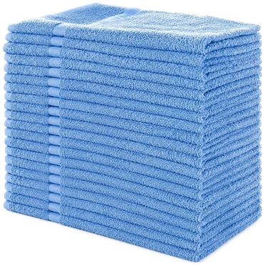 Simpli-Magic Commercial Cotton Hand Towels Wash Cleaning Cloths , Blue, 16” x 27”, 24 Pack or 144 Pack