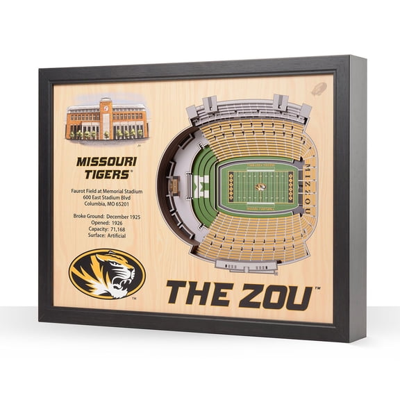 YouTheFan Missouri Tigers 25-Layer Football Stadium View 3D Wall Art