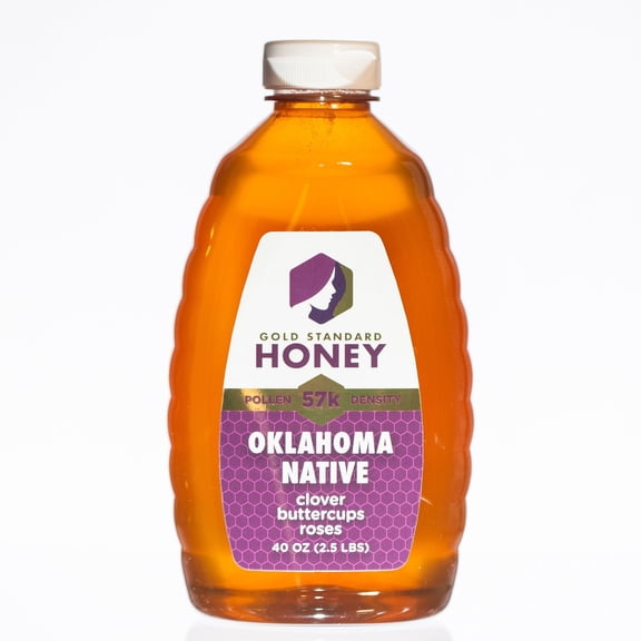 Gold Standard Honey Pure Unfiltered Oklahoma Native Wildflower Honey, 40 oz.