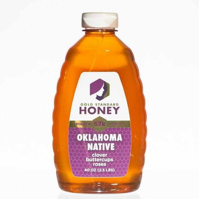 Gold Standard Honey Pure Unfiltered Oklahoma Native Wildflower Honey, 40 oz.
