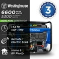 thumbnail image 7 of 6600/5300-Watt Westinghouse Dual Fuel Portable Generator with Remote Electric Start + Propane Hose, 7 of 10