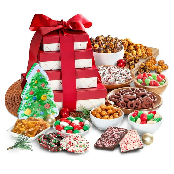 Golden State Fruit Chocolate, Caramel, and Christmas Candy Gift Tower
