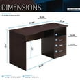 thumbnail image 6 of Techni Mobili Classic Computer Desk with Multiple Drawers, Dark Brown, 6 of 9
