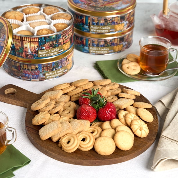 DOC　シンプソン クッキージャー Treasure Craft225 Classic Sugar Moravian Cookie Gift Tin – Dewey's Bakery