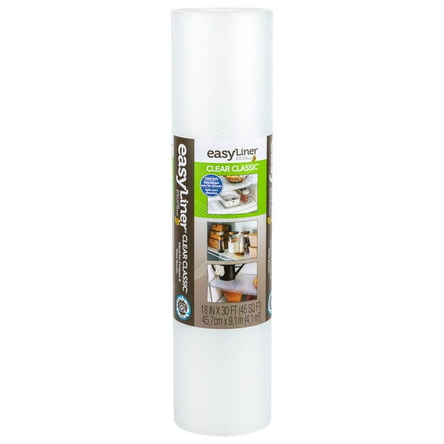 Duck Clear Classic EasyLiner – 18"x30' Clear Shelf Liner