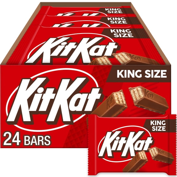 KIT KAT Milk Chocolate Wafer Candy, King Size, 3 oz., 24 pk.